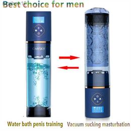 Masturbators Water Bath Penis Enlargement Vacuum Pump Electric Male Masturbator Cup Penis Delay Training with Spa Sex Machine For Man toys 18 L230518