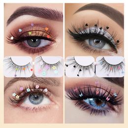 False Eyelashes Faux Mink 15-19mm Lashes With Butterflys Or Flowers On Them Full Strip Woman Makeup Charming For Christmas Party