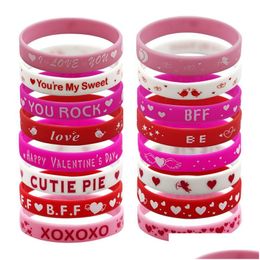Party Favour 8 Styles Sile Bracelet Love Cartoon Fashion Jewellery Valentines Day Gift Drop Delivery Home Garden Festive Supplies Event Dhxpw