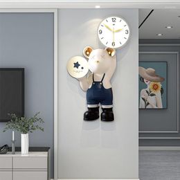 Wall Clocks Creative Cartoon Clock Living Room Modern Light Luxury Mute Hanging Home Restaurant Decoration Fashion