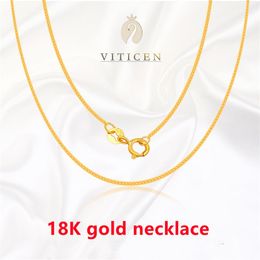 Necklaces VITICEN 18K Rose Gold Necklace Woman Jewelry AU750 Serpentine Necklace Woman Chain Around The Neck 18K Gold Necklace Adjustable