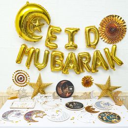 Other Event Party Supplies Eid Mubarak Banner Balloons Ramadan Karim Islamic Muslim Decor Decoration for Home Islam Al Adha Gifts 230522