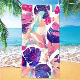 Tropical Floral Plant Printed Beach Towel Quick Dry 70*140cm Light Weight Swimming Gym Towel Sand Free Quick-dry Beach Towels