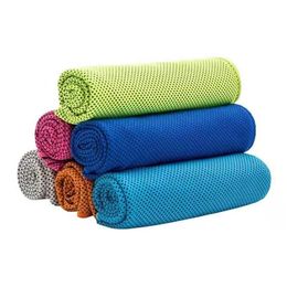 Towel Outdoor Sports Summer Ice Cold Running Yoga Gym Cooling Towels Neck Wrap Custom Logo Drop Delivery Home Garden Textiles Dh6Sw