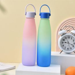 Water Bottles 900ml Large Bottle Candy Color Frosted Please Drink With Rope Portable Outdoor Tour Travel Cup Kawaii