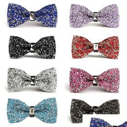 Bow Ties Sparkly Diamond Necktie Bar Festival Party Decoration Bowknot Wedding Fashion Accessories Drop Delivery Dhzq2