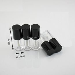 Storage Bottles 30/100pcs Mini 2.5ml Empty Lip Gloss Wand Tube Plastic Clear Small Cosmetic Container Black Cap Round Lipgloss Packaging