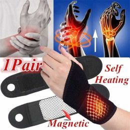 Wrist Support 2 pieces/pair of self heating magnet wrist support pad for men's winter warmth belt sports protective equipment bracket P230523