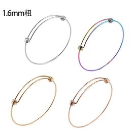 Bracelets 20Pcs/Lot 1.6mm Width Twist Wire Bangle Bracelet Custom Charm Bracelet Stainless Steel Adjustable Twisted Bangles