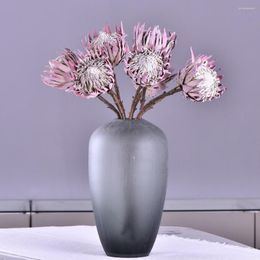 Decorative Flowers MBF Artificial Silk King Protea DIY Floral Arrangement Fake Dried Emperor Flower For Home Party Wedding Table Decoration