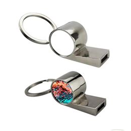 Party Favor Heat Transfer Whistle Keychain Pendant Sublimation Blank Metal Whistles Diy Creative Birthday Supplies Drop Delivery Hom Dhiwa