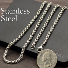 Necklaces 50 x Stainless Steel Necklace for Women Men Wholesale Tarnish Free Round Box Chain Necklace for Jewelry Making