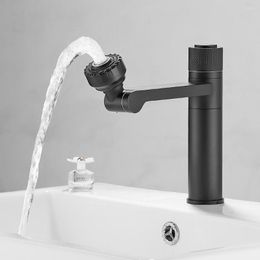 Bathroom Sink Faucets Tianview And Cold Water Faucet Brass Multi-functional Button Rotating Household Countertop Basin Black Electroplated
