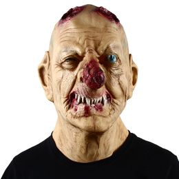 Party Masks Big Nose Full Head Latex Evil Goblin with Chest Halloween Horror Scary Party Props Mask 230523