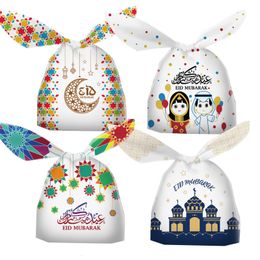 Gift Wrap 30PCS Eid Mubarak Rabbit Ear Bags Candy Muslim Islamic Festival Party Baking Package Ramadan Kareem Favours Supplies 230522