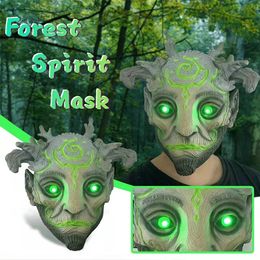 Party Masks Steampunk Elf Full Face Mask Halloween Cool Full Head Led Latex Mask Cyberpunk Cosplay Mascara Carnival Masquerade Glow Mask 230523