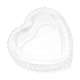 Jewelry Pouches Box Heart Trinket Gift Clear Case Embossed Ring Crystal Candy Jar Storage Tray Holder Organizer Packing Dish Decor