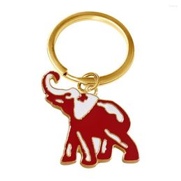 Keychains Fashion Red Enamel Metal Elephant Charm Keychain Greek Letter Society DST Sorority Symbol Jewellery Mascot Key Chain