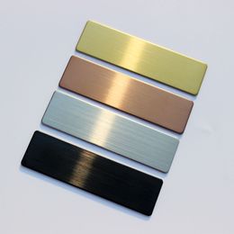 High Quality Laser Engraving Name Badge Holder Gold Black Silver Colour Brushed Stainless Steel Badge Blank Material 70x20mm