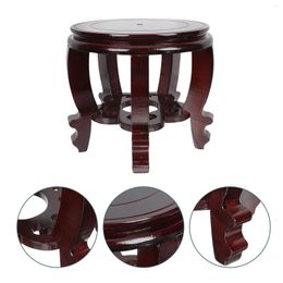 Dinnerware Sets Tall Floor Vase Flower Pot Stand Wooden Planter Stool Wood Chinese Base Round