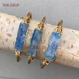 Bangle Raw Kyanites Bar Cuff Stone Bar Bracelet Bangle Raw Brass Adjustable Cuff Boho JewelryDenim Jeans Bridesmaid Gift BM11244