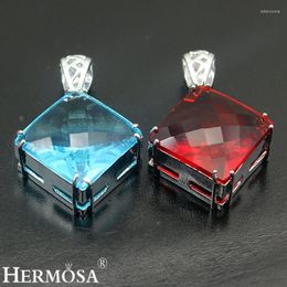 Pendant Necklaces Hermosa BUY THREE GET ONE FREE Specify Products Shiny Faceted Square Garnet BlueTopaz Necklace