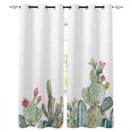 Curtain Cactus Tropical Plant Window Interior Valance Door Room Drape For Kitchen Living Bedroom Decoration Curtains