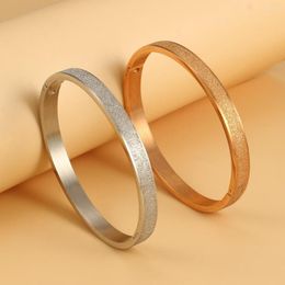 Bangle Fashion Simple Stainless Women Korean Style Rose Gold Bracelet Jewelry Buckle Party Wedding