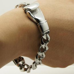 Link Bracelets 8.58'' 2.1cm Width Sporty Boxing Glove Cuban Chain 316L Stainless Steel Bracelet