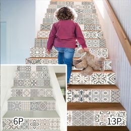 Wall Stickers Imitation 3D Stairs Sticker Mosaic Pattern Step Waterproof Decorative Wallpaper Home Removable Decor Decals