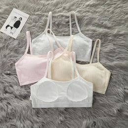 Camisoles & Tanks Pure Cotton Underwear Cup For Girls Students S Children Chest-wrapped Vest And Bra During Their Development.
