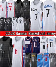 Vintage Kevin Durant Kyrie Irving Basketball Jerseys Brooklyns Net Jersey White 2022 2023 City Shirt Black Blue Edition Best Sports Mens Shirt Uniform S