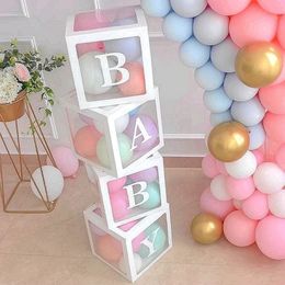 Other Event Party Supplies Baby Shower Box Transparent Balloon Birthday Wedding Docoration Custom Letter 230522