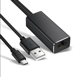 Adattatore audio da Micro USB a Ethernet RJ45 con cavo di alimentazione USB per Fire TV Stick Home Mini