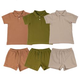 Clothing Sets Summer Toddler Baby Clothes Short Sleeve Poloshirt Shorts Outfits Kids Boy Girl Cotton Tops Tshirts 05Y 230522