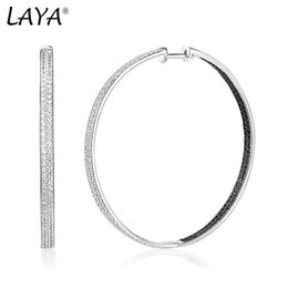 Earrings LAYA Hinged Hoop Creole Black Pave Earrings Europe Bohemia Glam Fashion 925 Sterling Silver Original Modern Jewerly For Women 20