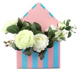 Gift Wrap Folding Flower Boxes Creative Envelope Shape Gifts Valentines Day Birthday Flowers Packaging Desktop Decoration Floral Dro Dhqel