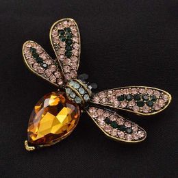 Pins Brooches Water Diamond Vintage Bee brooch Big Insect brooch Female Autumn Winter Gift G220523