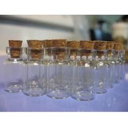 100 unis 0.5ml 11x18mm Fashion Small Glass jars Cute Mini Wishing Cork Stopper Glass Bottles Vials Jars Containers Size Free