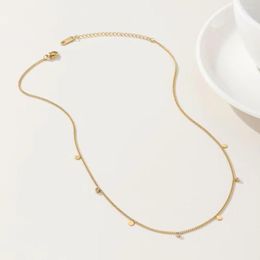 Chains Wholesale 5 Fashion Mini Small Wafer Pendant Necklace Girl Ladies Romantic Gold-plated Titanium Steel Clavicle Chain Jewellery