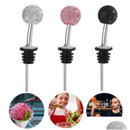 Bar Tools Diamond Wine Pourer Tool Creative Crystal Stoppers Home Champagne Decorative Bottle Stopper Drop Delivery Garden Kitchen D Dhgid