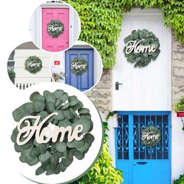Decorative Flowers 14.6 Inch Green Card With Letter Garland Summer Artificial Leaf (Home) Lost And Found Basket Outdoor Christmas Door