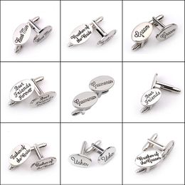 New wedding role letter cufflinks personality name groom men, friends forever, meet brother, groom, Brother of the Bride cuff