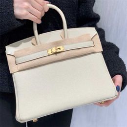 End Platinum Tote Bag High Quality Real Leather Lychee Pattern Togo Leather Women's Leather Buckle Fashion Handbag Large 3bhq