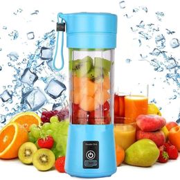 Fruit Vegetable Tools Portable Electric Blender Mini Juice Mixer USB Juicer Cup Smoothie Milk Shake Small With 6 Blades 230522