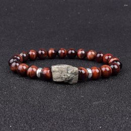 Strand 40 Types Minimalist Natural Stone Beads Red Tiger Eye Bracelet Beaded Mens Buddha Hematite Male Yoga Handmade Jewellery