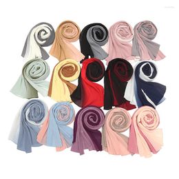 Scarves Ramadan Fashion Ombre Gradient Wrinkle Bubble Chiffon Hijab Lady Print Soft Ripple Beach Shawls And Wraps Muslim Sjaal 180 70Cm