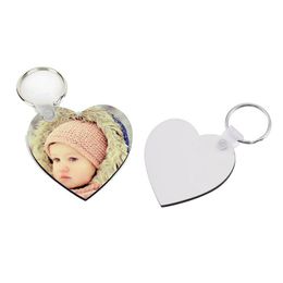 Keychains Lanyards Double Sided Heat Transfer Personalised Keychain Pendant Sublimation Blank Mdf Key Chain Diy Valentines Day Gif Dh1D9