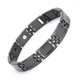 Link Bracelets Wholesaler Jewellery Gold Colour Foil Stainless Steel Blue Black Carbon Fibre Germanium Connector Bracelet For Men And Women