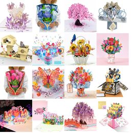 Greeting Cards Happy Mothers Day 3D Pop Up Card Spring Gardening Flower Theme Gift For Mom Wife Sister Grandma Stepmom Motherinlaw D Am2Jt